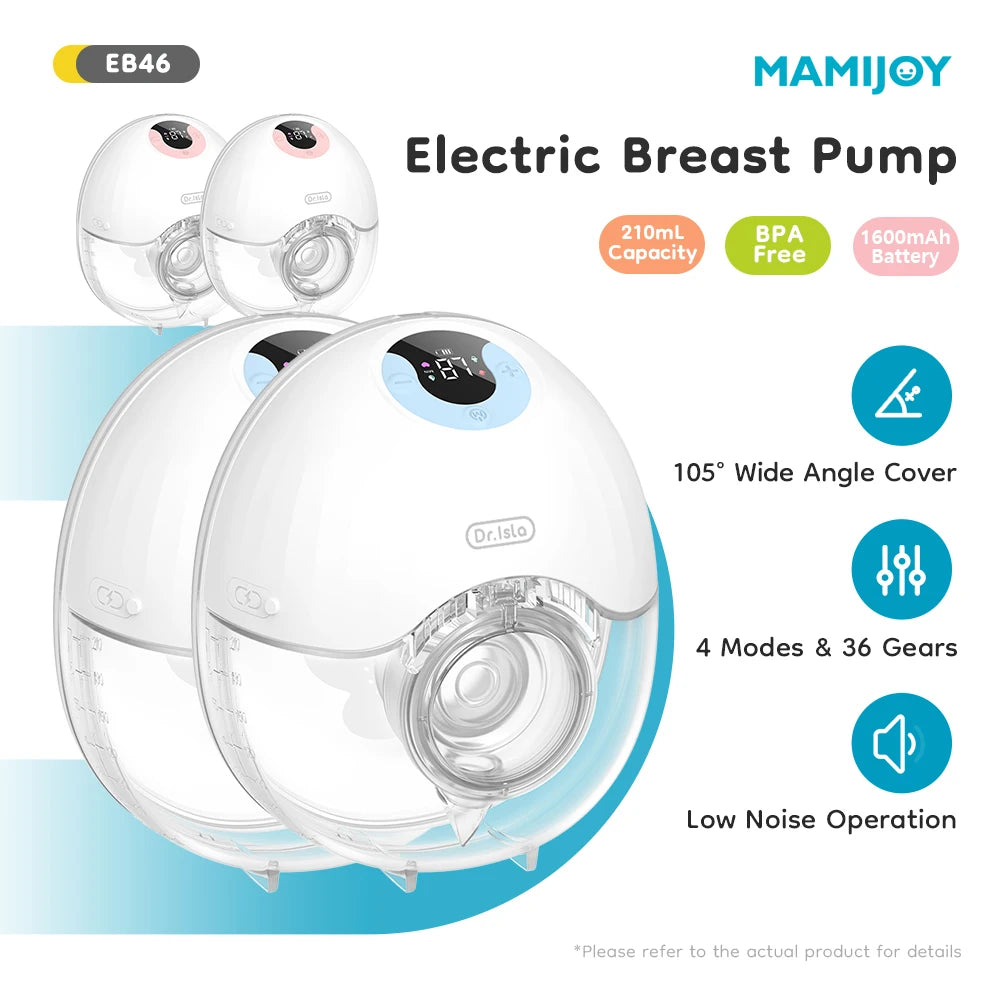 MAMIJOY 2PCS Wearable Breast Pump 4 Modes