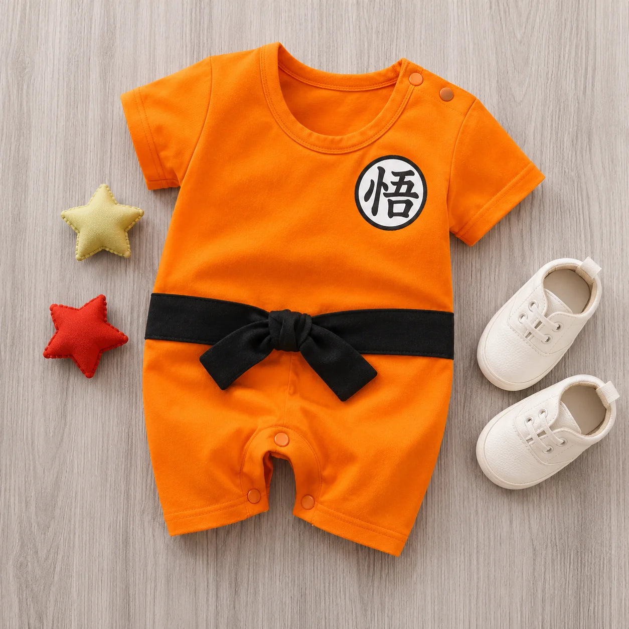 Dragon Ball Baby Romper – Goku & Vegeta Anime Cotton Short Sleeve Jumpsuit for Newborns and Toddlers