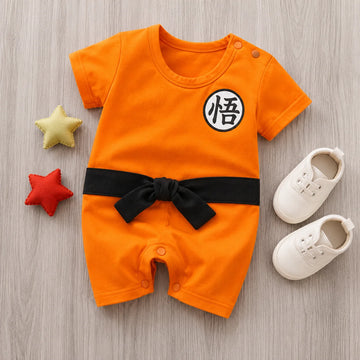 Dragon Ball Baby Romper – Goku & Vegeta Anime Cotton Short Sleeve Jumpsuit for Newborns and Toddlers
