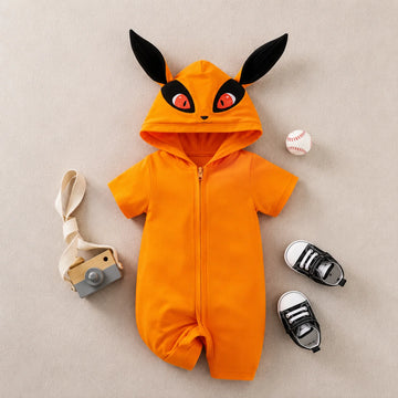 Cute Fox Cartoon Baby Romper – Soft Cotton Short Sleeve Bodysuit for Newborns and Toddlers