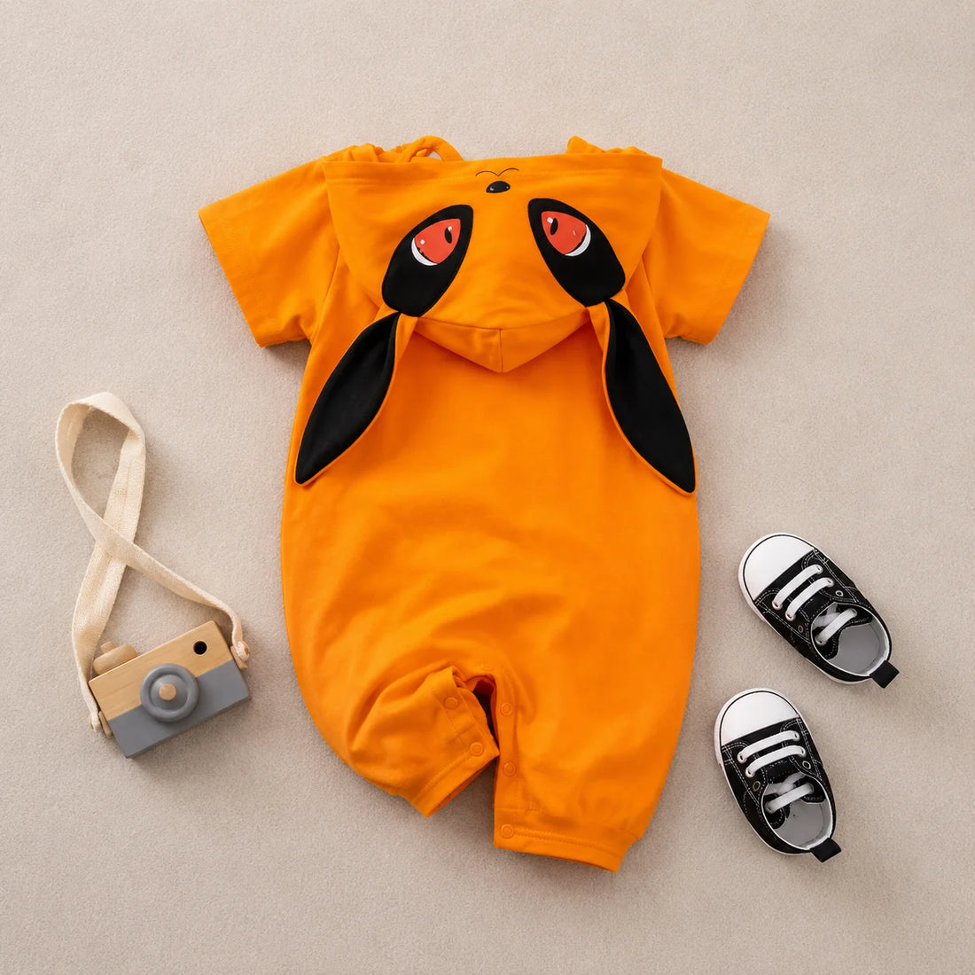 Cute Fox Cartoon Baby Romper – Soft Cotton Short Sleeve Bodysuit for Newborns and Toddlers