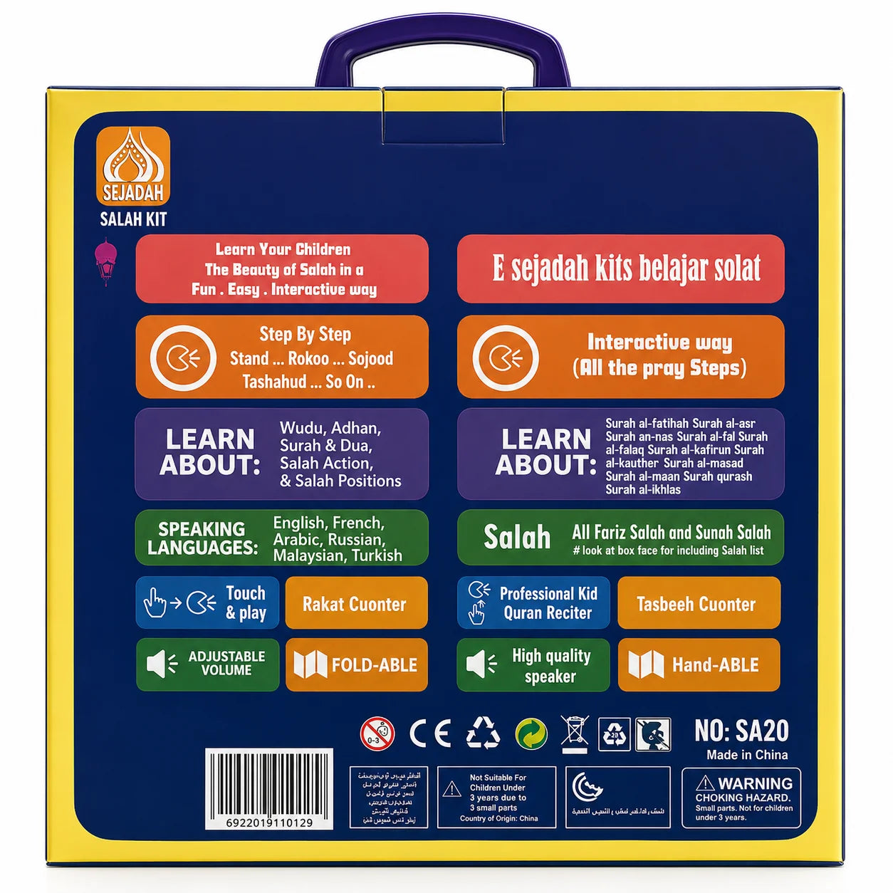 Baby Penguin Interactive Kids Prayer Mat with Guided Salah Learning
