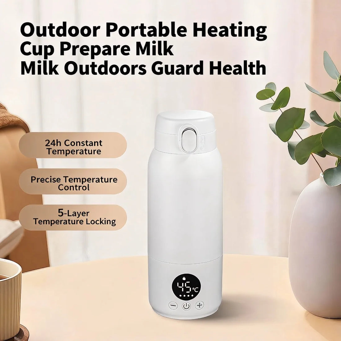 Portable Baby Bottle Warmer 500ML Stainless Steel Thermos