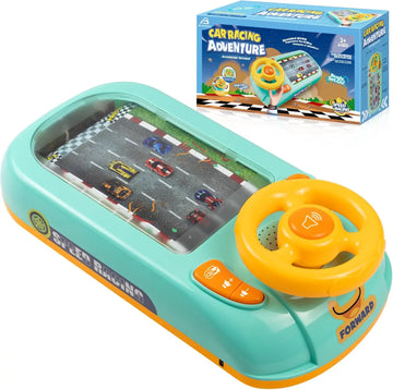 Kids Musical Steering Wheel Toy – Interactive Driving Simulator Racing Game with Sounds for Toddlers & Boys 4-6