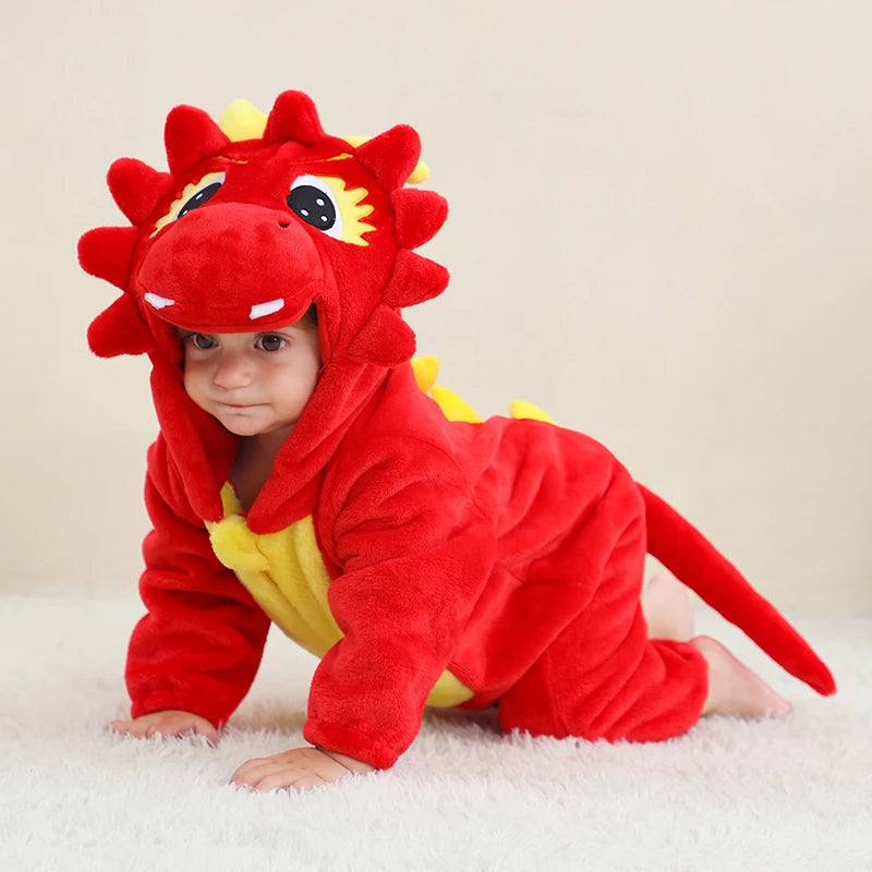 Red Dinosaur Baby Romper – Cute Cosplay Onesie