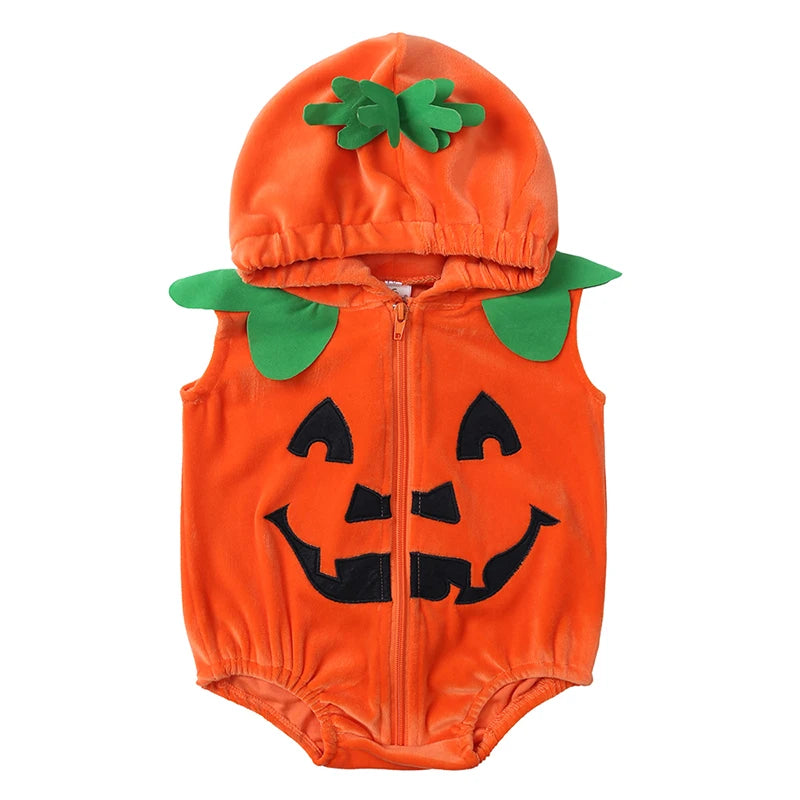 Baby Halloween Pumpkin Romper Set – 3-Piece Newborn Costume