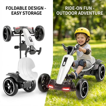 12V Electric Kids Go-Kart — Foldable Ride-On with Adjustable Seat, 4 Wheels | Ages 3–6