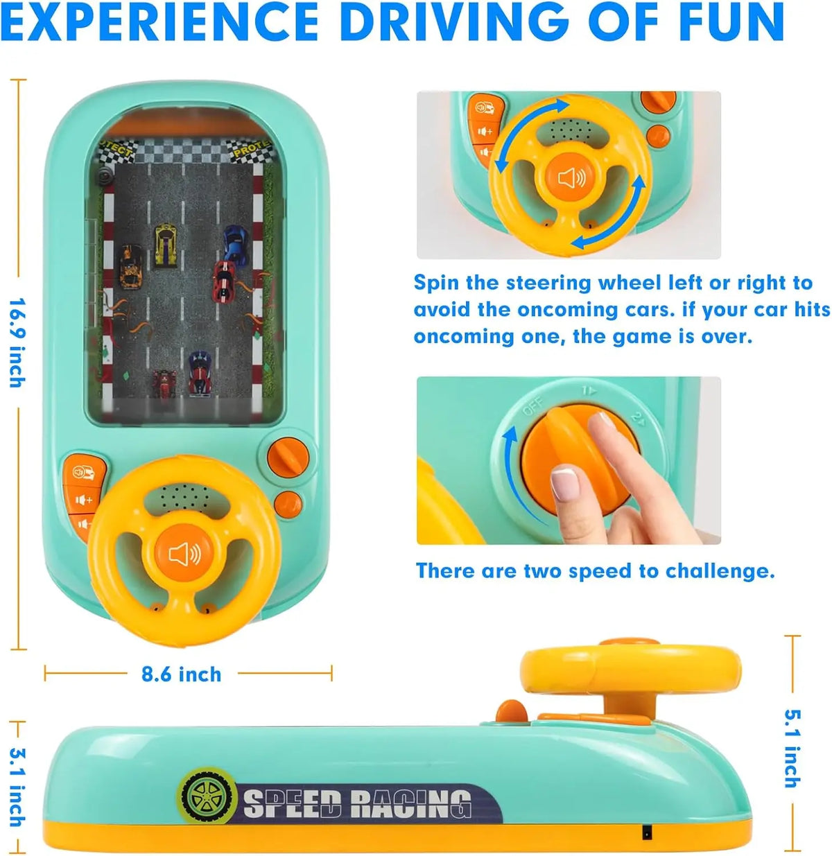 Kids Musical Steering Wheel Toy – Interactive Driving Simulator Racing Game with Sounds for Toddlers & Boys 4-6