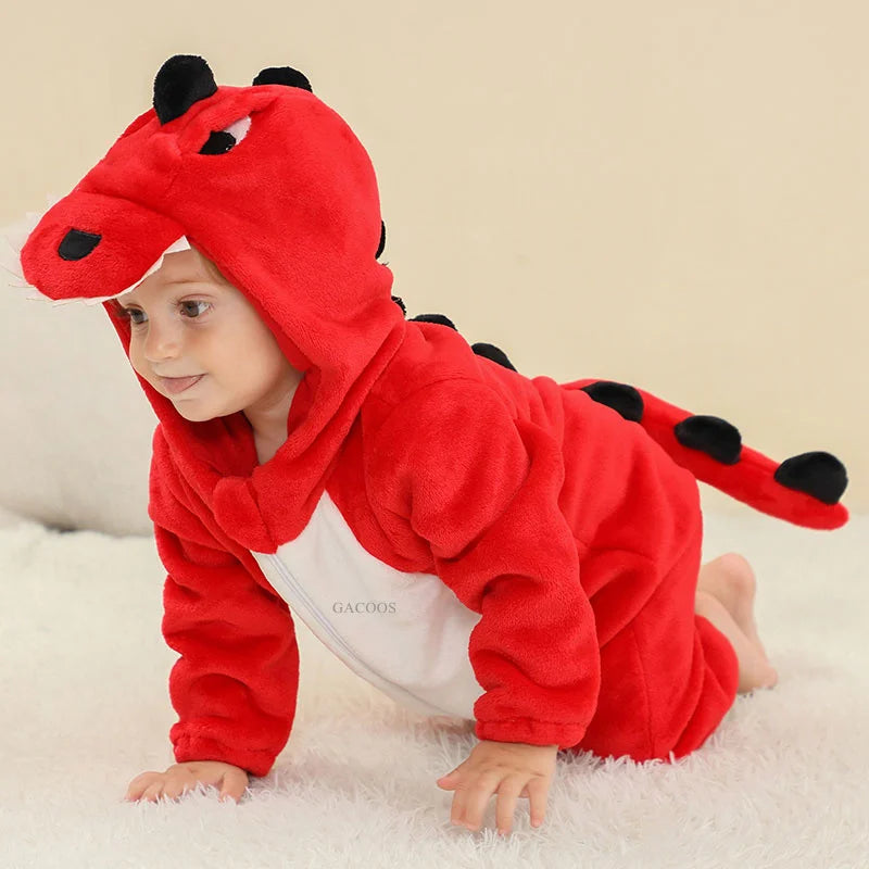 Red Dinosaur Baby Romper – Cute Cosplay Onesie