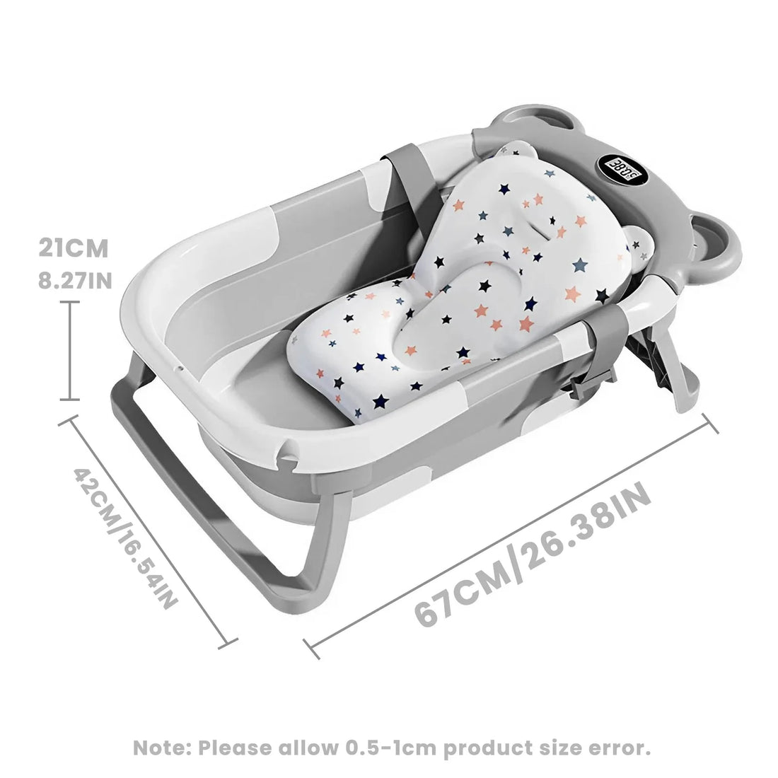 Collapsible Baby Bathtub with Thermometer