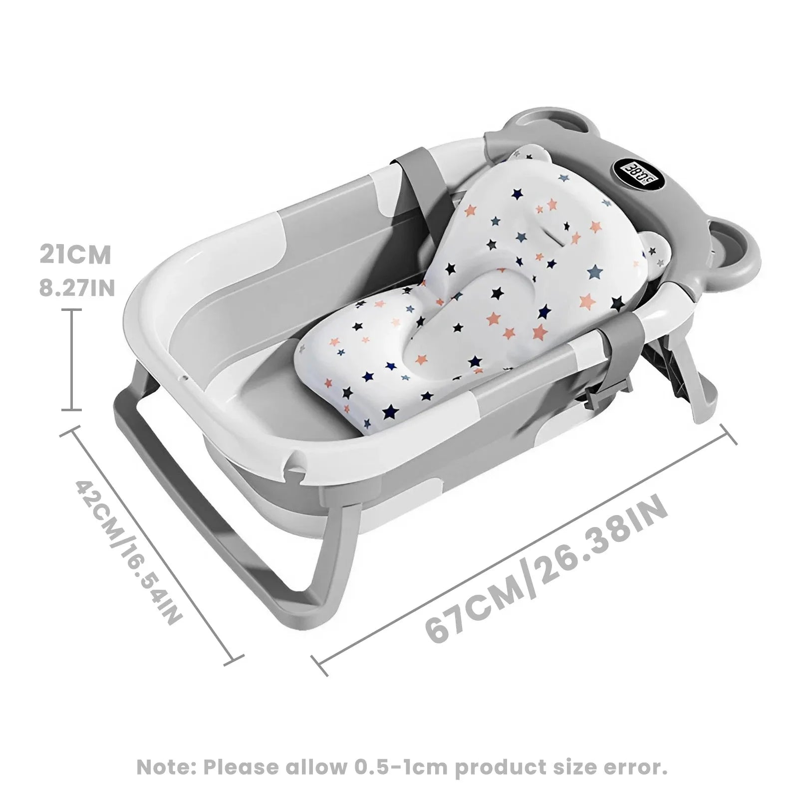 Collapsible Baby Bathtub with Thermometer