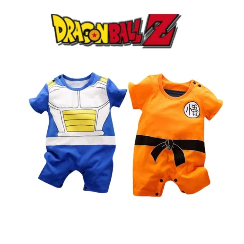 Dragon Ball Baby Romper – Goku & Vegeta Anime Cotton Short Sleeve Jumpsuit for Newborns and Toddlers