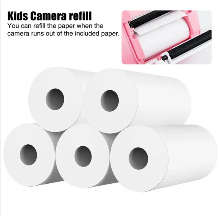 5 rolls of thermal print paper refill for kids instant print camera