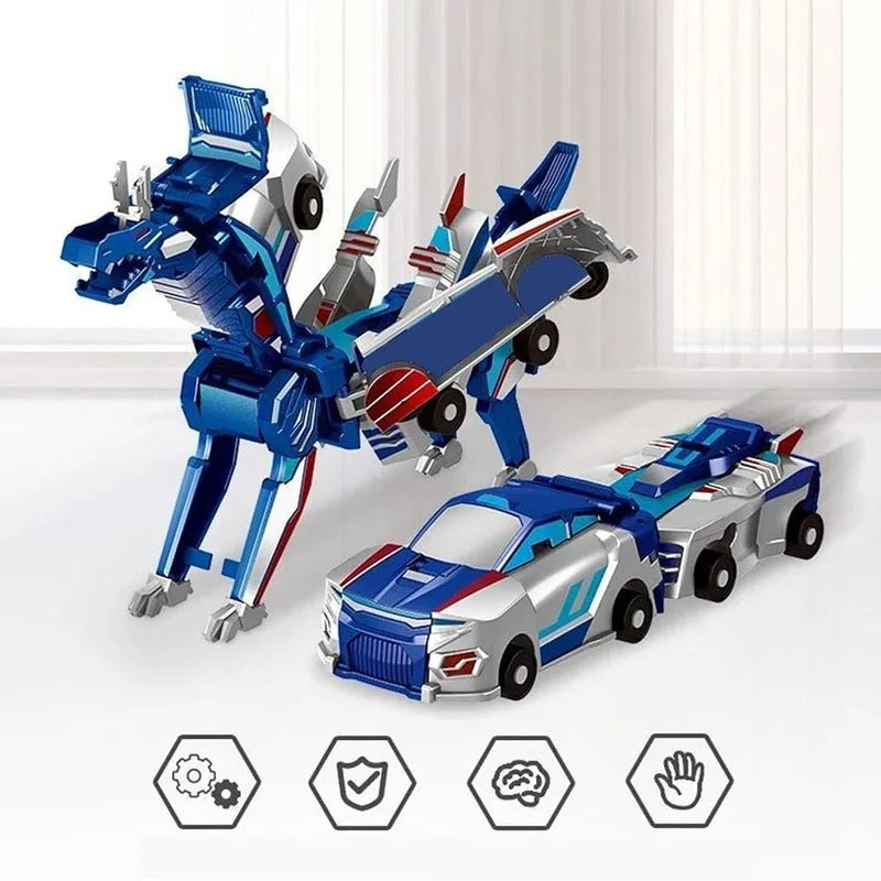 2-in-1 Unicorn Transforming Car Toy for Kids – Magnetic Collision DIY Robot Vehicle, Battery-Free ABS Toy for Ages 3+