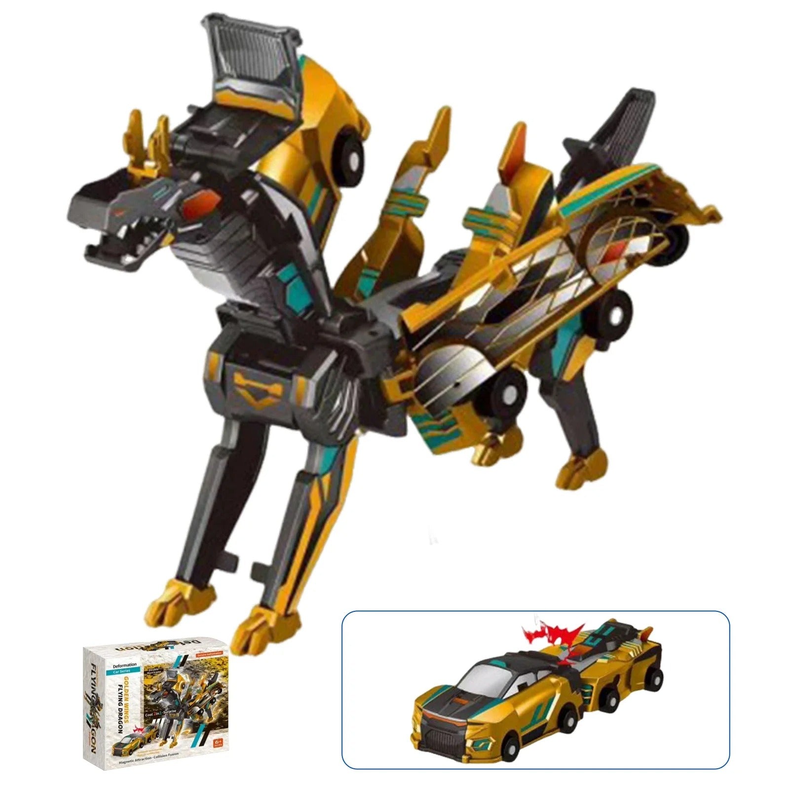2-in-1 Unicorn Transforming Car Toy for Kids – Magnetic Collision DIY Robot Vehicle, Battery-Free ABS Toy for Ages 3+