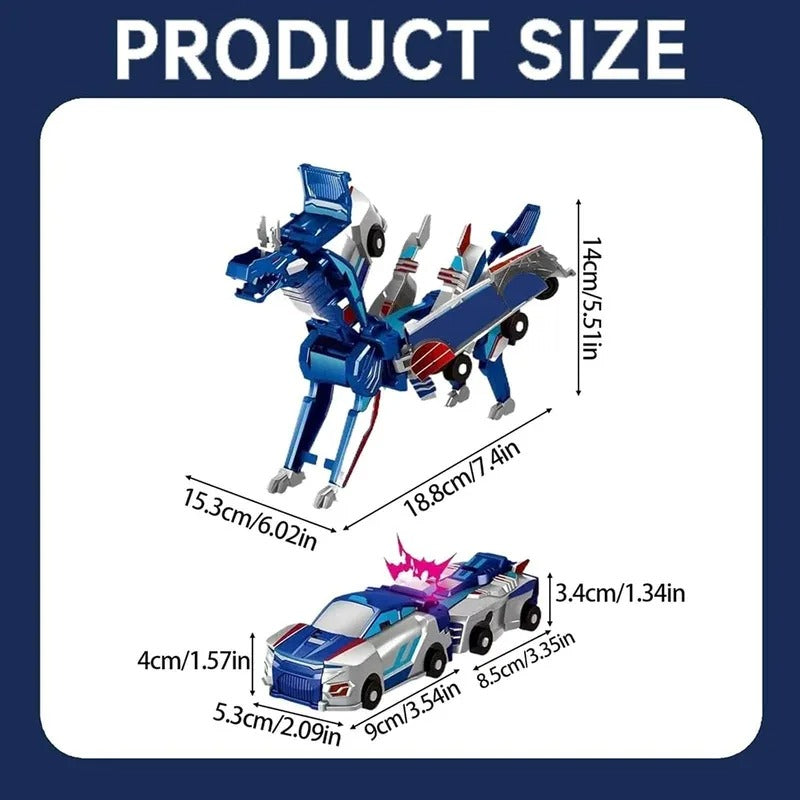 2-in-1 Unicorn Transforming Car Toy for Kids – Magnetic Collision DIY Robot Vehicle, Battery-Free ABS Toy for Ages 3+