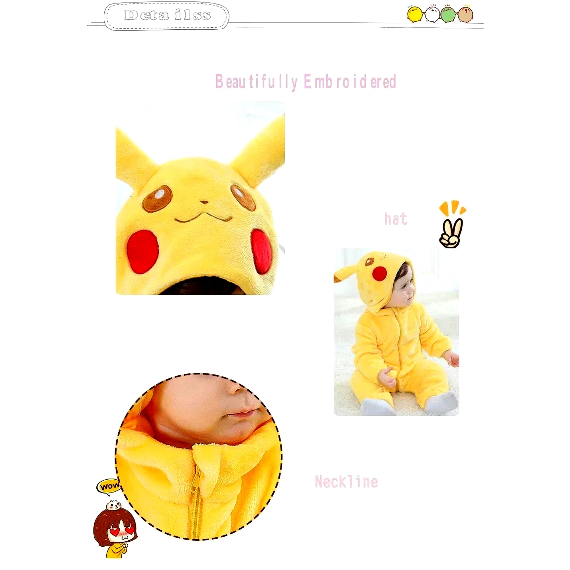 Baby Penguin Snorlax & Pikachu Baby Jumpsuit – Adorable Pokémon-Inspired Baby Rompers